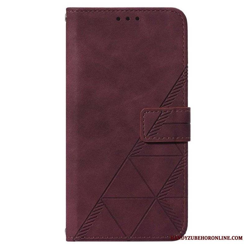 Etui Folio do Samsung Galaxy S23 5G z Łańcuch Trójkąty Paska