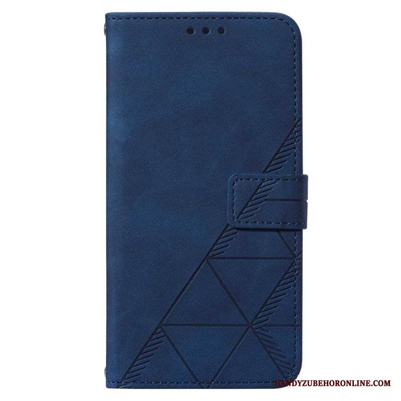 Etui Folio do Samsung Galaxy S23 5G z Łańcuch Trójkąty Paska