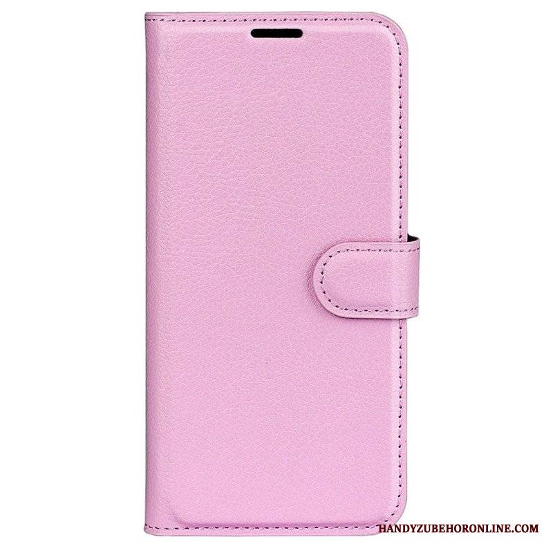 Etui Folio do Samsung Galaxy S23 Ultra 5G Klasyczny Efekt Skóry Liczi