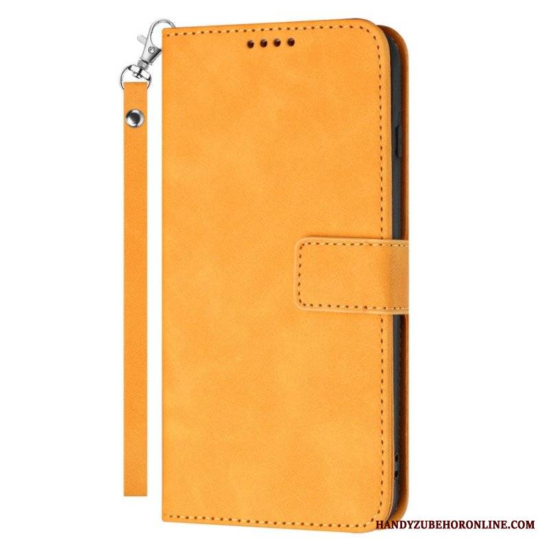 Etui Folio do Samsung Galaxy S23 Ultra 5G z Łańcuch Pasek W Stylu Vintage