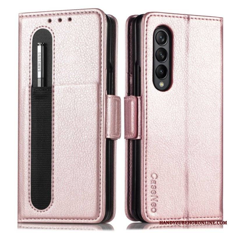 Etui Folio do Samsung Galaxy Z Fold 3 5G Efekt Skóry Caseneo