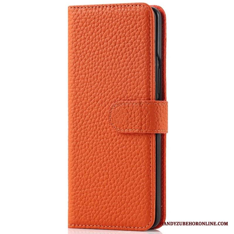 Etui Folio do Samsung Galaxy Z Fold 3 5G Oryginalna Skórzana Obsadka Do Pióra Litchi