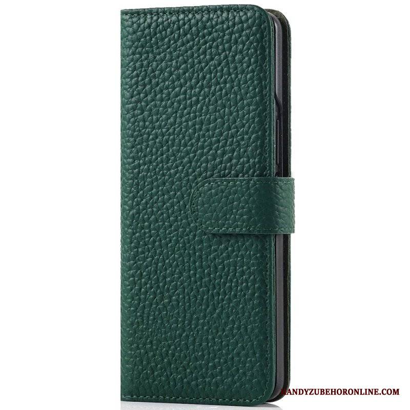 Etui Folio do Samsung Galaxy Z Fold 3 5G Oryginalna Skórzana Obsadka Do Pióra Litchi