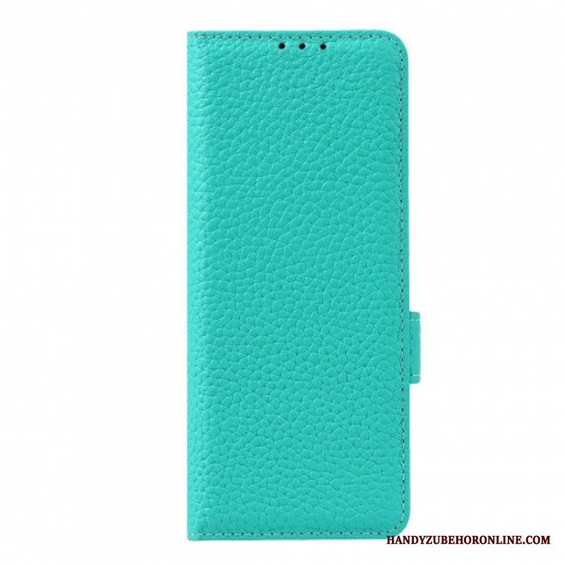 Etui Folio do Samsung Galaxy Z Fold 3 5G Prawdziwa Skóra Litchi