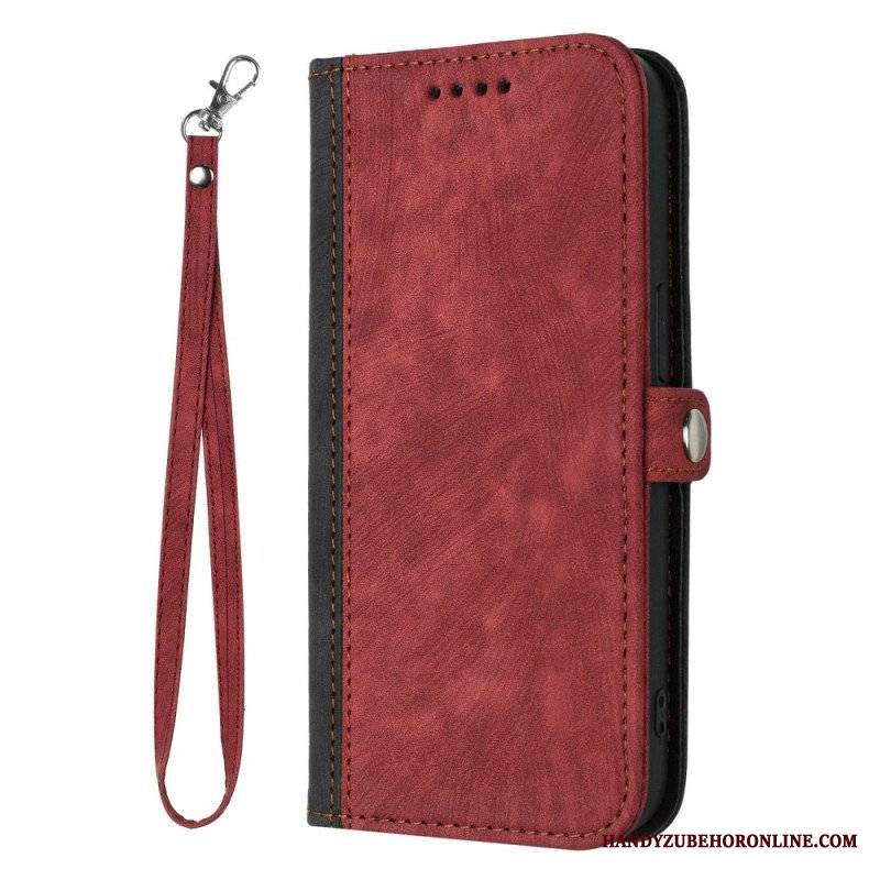 Etui Folio do Sony Xperia 1 IV Dwukolorowy Z Paskiem