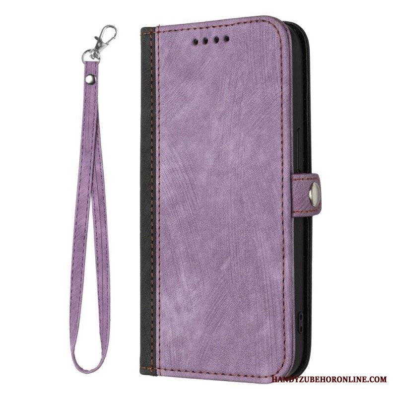 Etui Folio do Sony Xperia 1 IV Dwukolorowy Z Paskiem