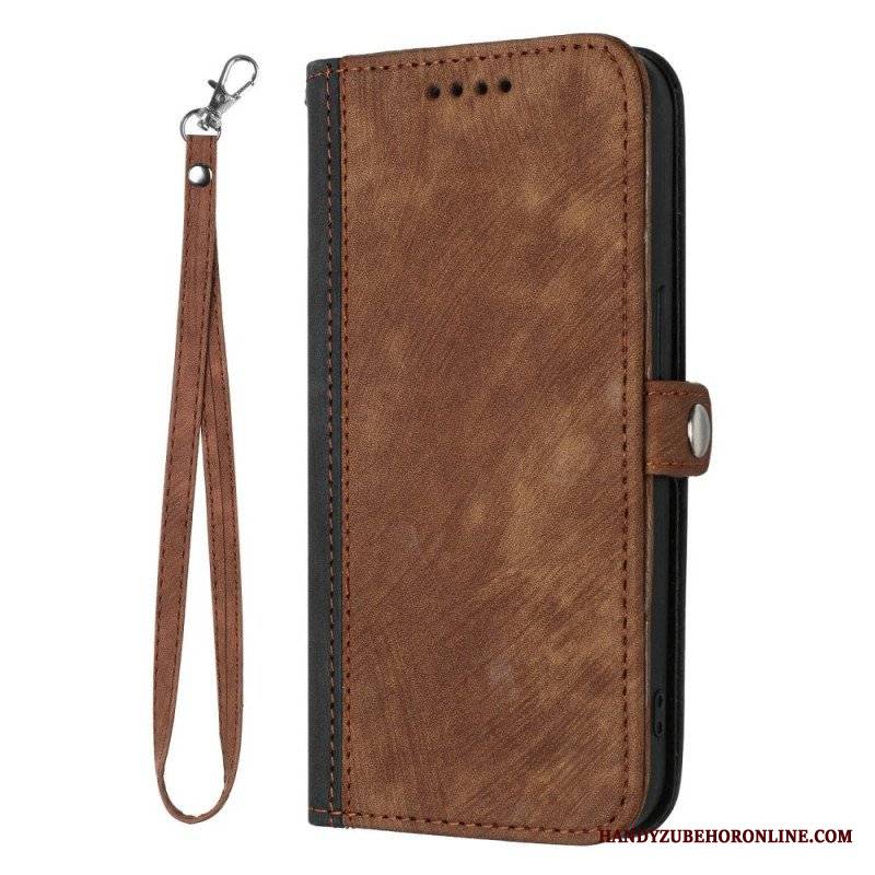 Etui Folio do Sony Xperia 1 IV Dwukolorowy Z Paskiem