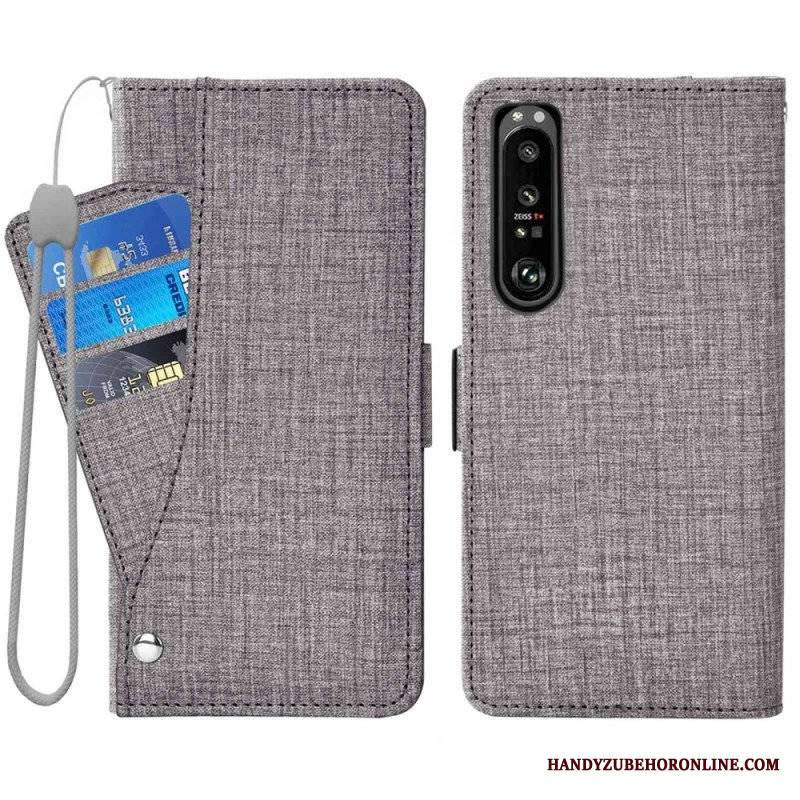 Etui Folio do Sony Xperia 1 IV Dżinsy Z Obrotowym Uchwytem Na Karty