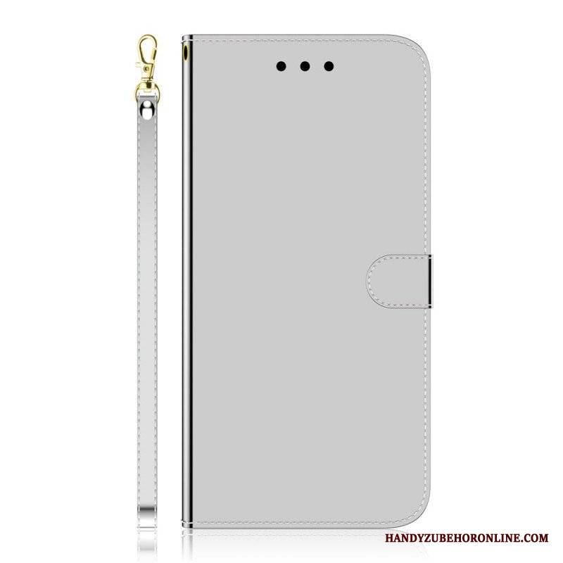 Etui Folio do Sony Xperia 1 IV z Łańcuch Lustrzany Pasek Ze Sztucznej Skóry