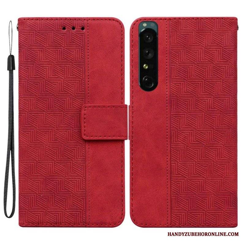 Etui Folio do Sony Xperia 1 IV z Łańcuch Pasiasty Wzór