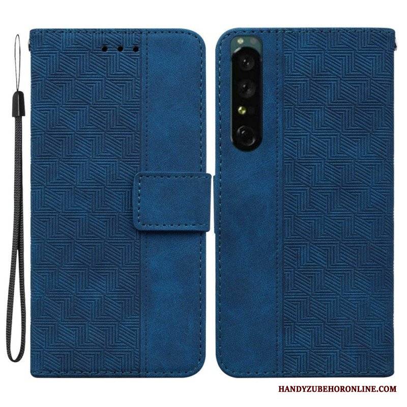 Etui Folio do Sony Xperia 1 IV z Łańcuch Pasiasty Wzór