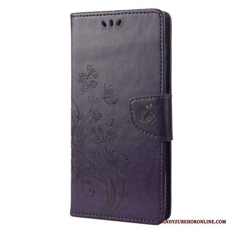 Etui Folio do Sony Xperia 10 IV Kwiaty I Motyle