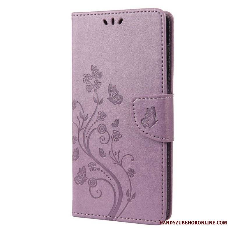 Etui Folio do Sony Xperia 10 IV Kwiaty I Motyle