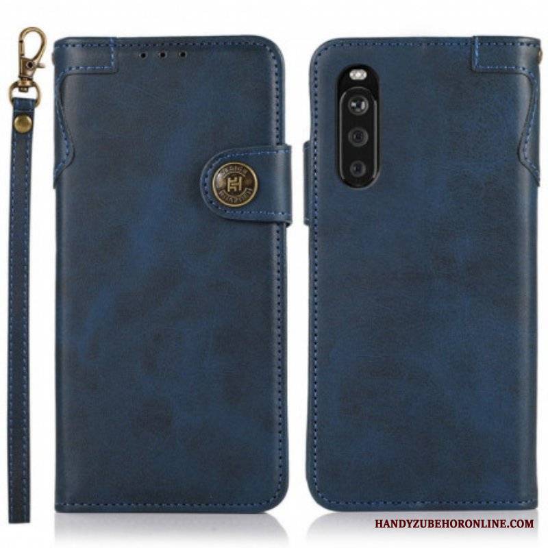 Etui Folio do Sony Xperia 5 III Guzik Magnetyczny Khazneh