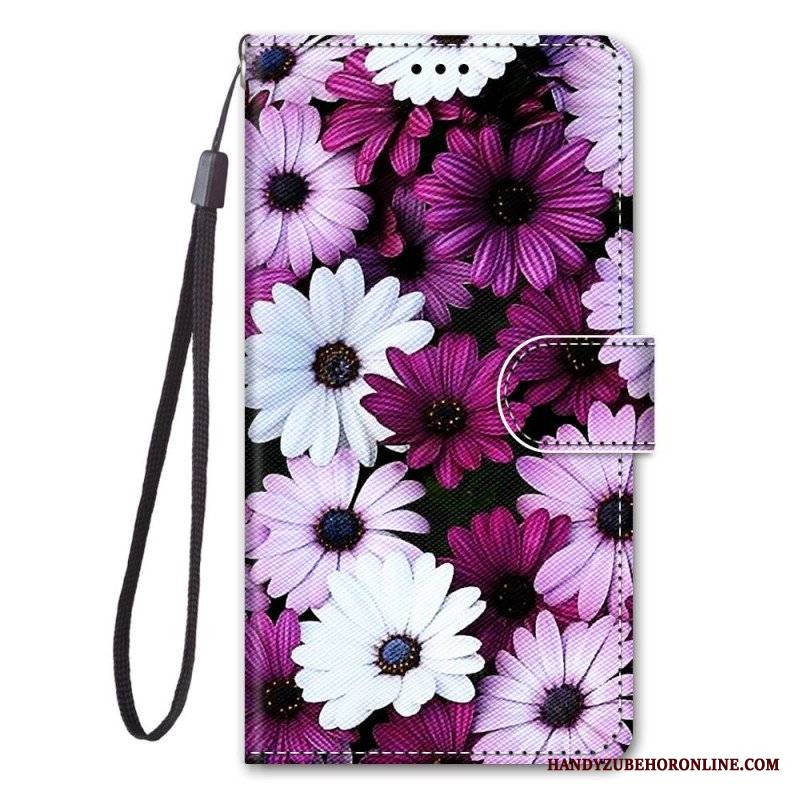 Etui Folio do Sony Xperia 5 IV Kwiatowy Z Paskiem