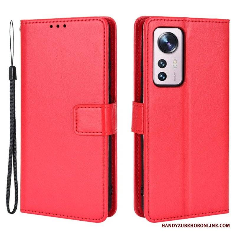 Etui Folio do Xiaomi 12 / 12X Błyszcząca Sztuczna Skóra