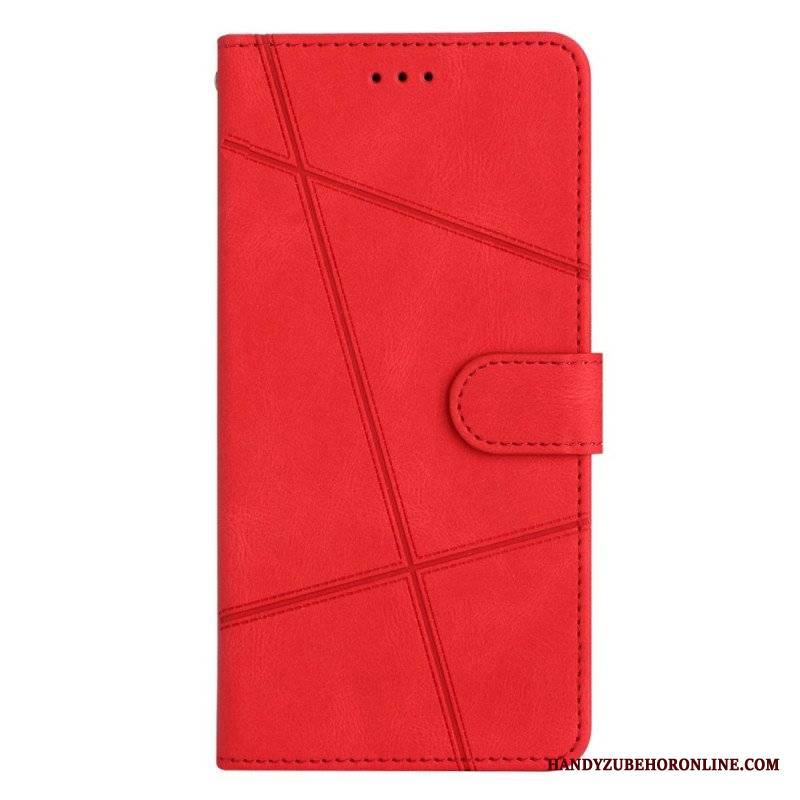 Etui Folio do Xiaomi 12 Lite z Łańcuch Linie Paska Z Efektem Skóry