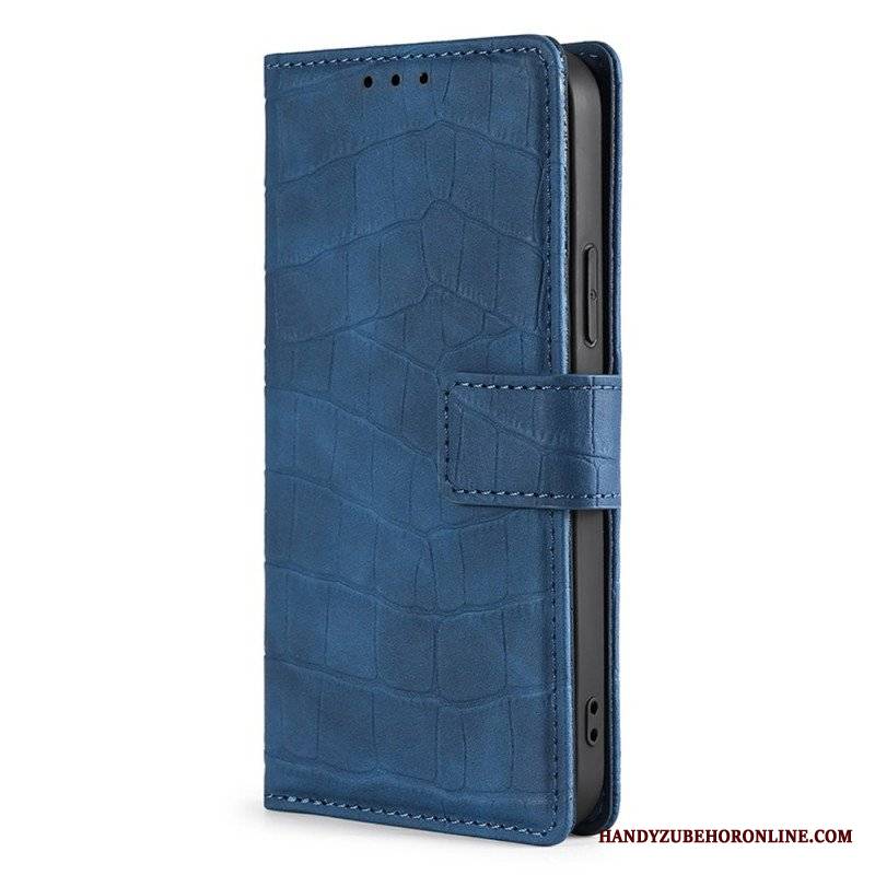 Etui Folio do Xiaomi 12 Pro Krokodyl Dotykający Skóry