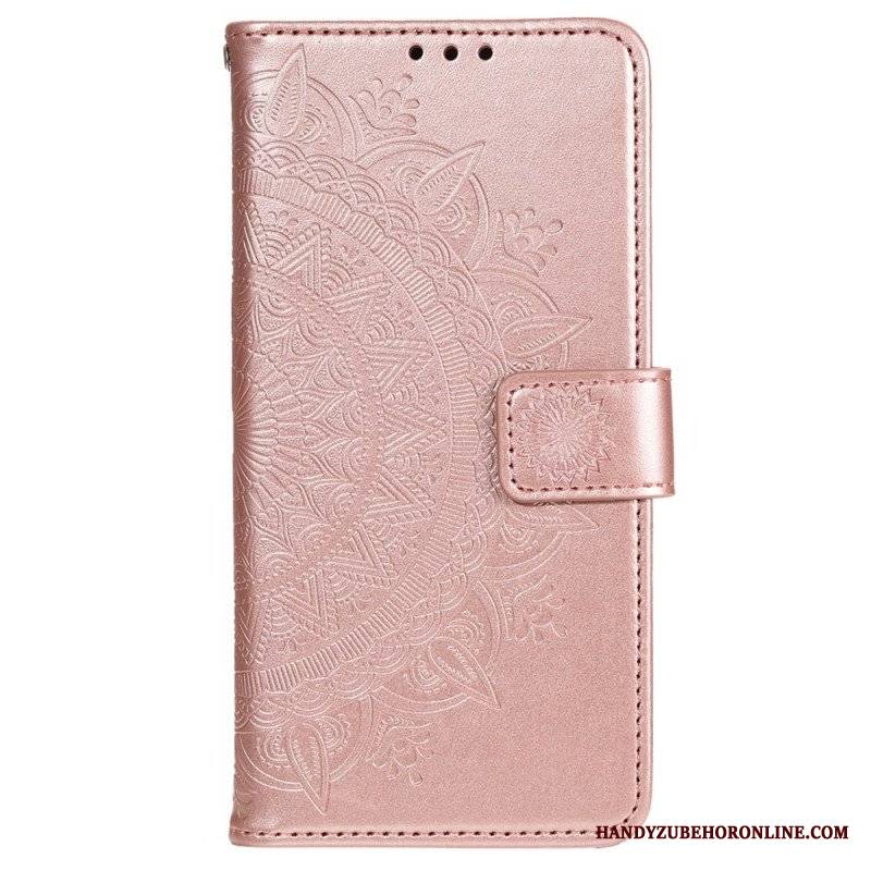 Etui Folio do Xiaomi 12 Pro z Łańcuch Mandala Słoneczna Na Ramiączkach