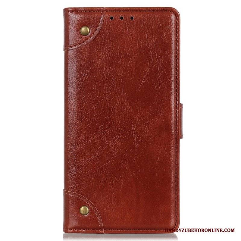 Etui Folio do Xiaomi 12T / 12T Pro Nity W Stylu Vintage Ze Skóry Nappa