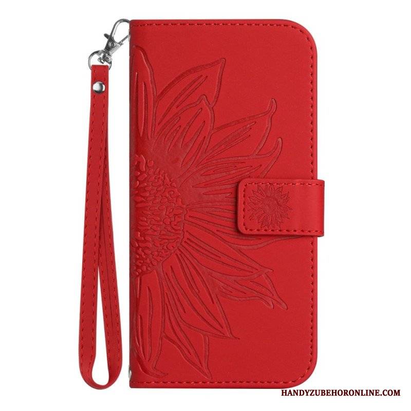 Etui Folio do Xiaomi 13 Kwiat Z Smyczem