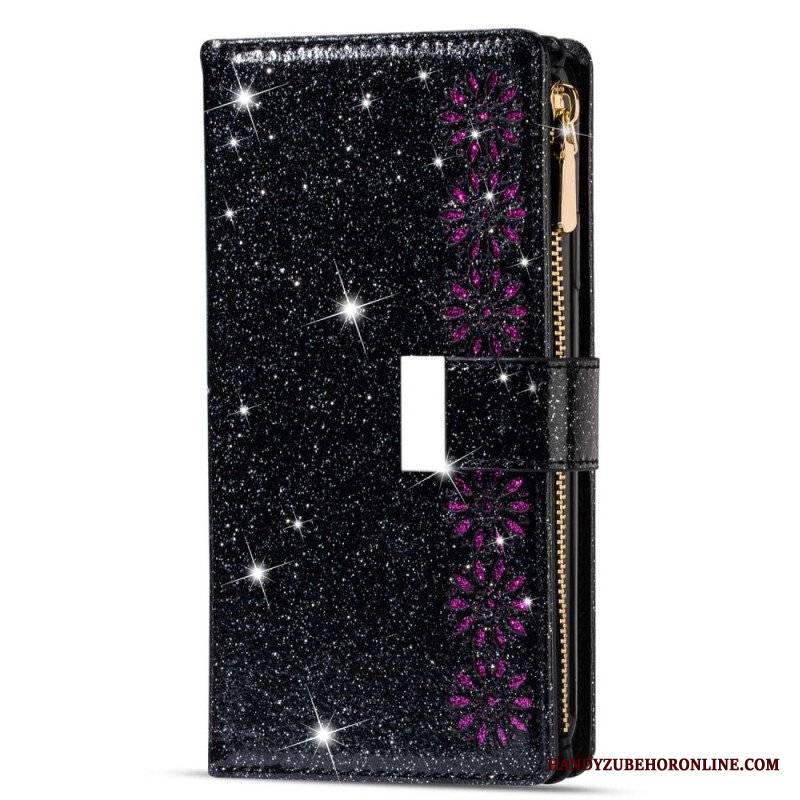 Etui Folio do Xiaomi 13 Portfel Cekinowy Portfel Zapinany Na Zamek