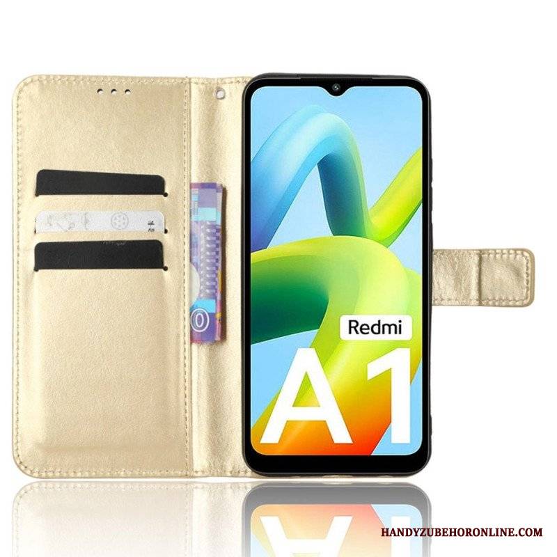 Etui Folio do Xiaomi Redmi A1 Błyszcząca Sztuczna Skóra