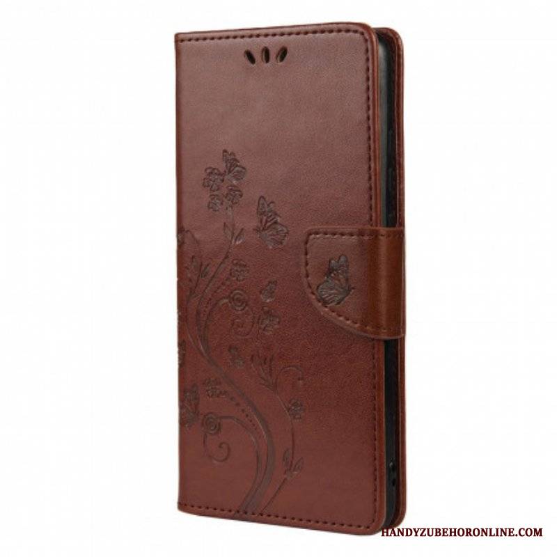 Etui Folio do Xiaomi Redmi Note 10 / 10S Azjatyckie Motyle I Kwiaty