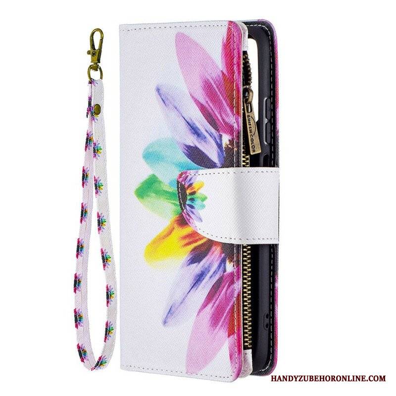 Etui Folio do Xiaomi Redmi Note 10 / 10S Kieszonka Zapinana Na Zamek W Kwiaty