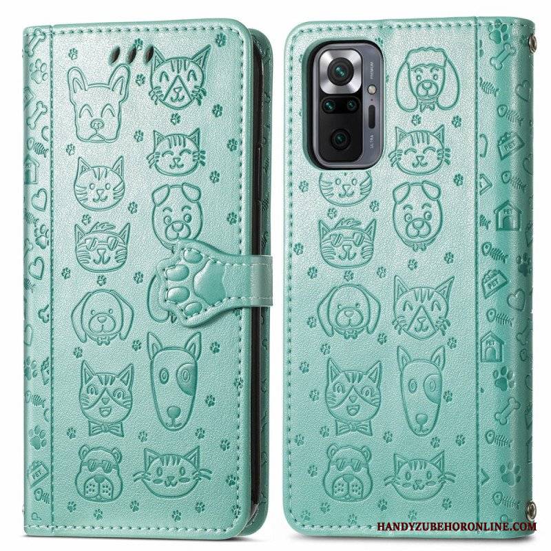 Etui Folio do Xiaomi Redmi Note 10 Pro Animowane Zwierzęta