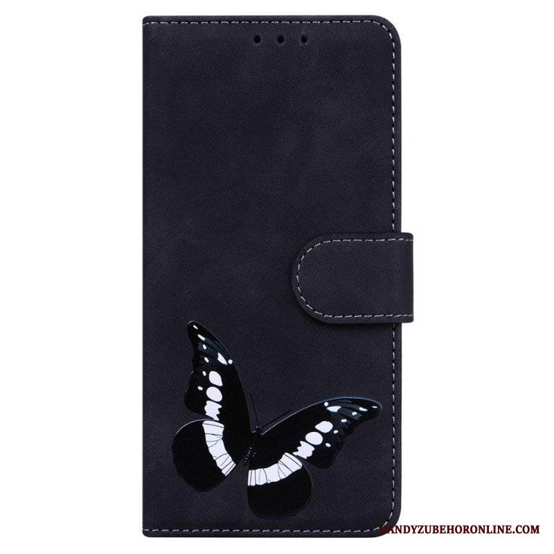 Etui Folio do Xiaomi Redmi Note 10 Pro Motyl Dotykający Skóry