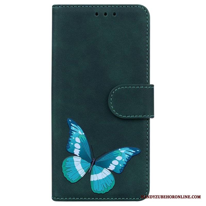 Etui Folio do Xiaomi Redmi Note 10 Pro Motyl Dotykający Skóry