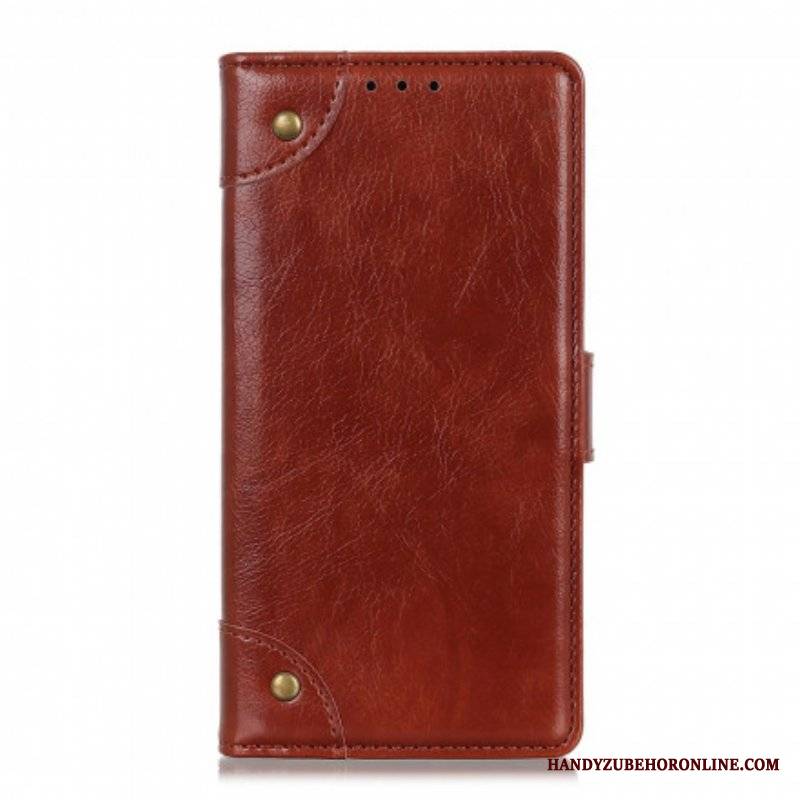 Etui Folio do Xiaomi Redmi Note 10 Pro Nity W Stylu Vintage Ze Skóry Nappa