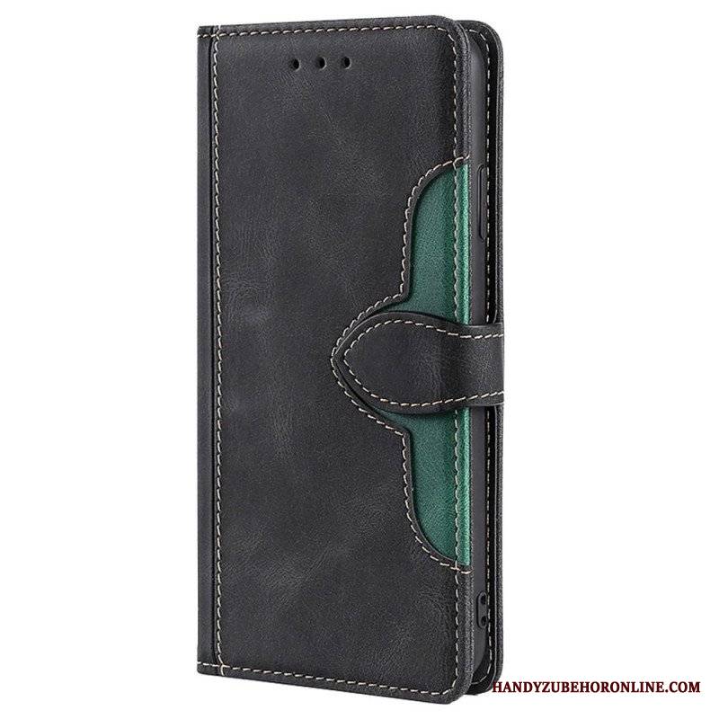 Etui Folio do Xiaomi Redmi Note 11 / 11S Dwukolorowa Stylowa Sztuczna Skóra