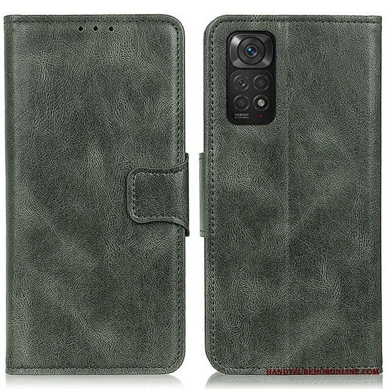 Etui Folio do Xiaomi Redmi Note 11 / 11S Dwustronne Zapięcie Z Efektem Skóry