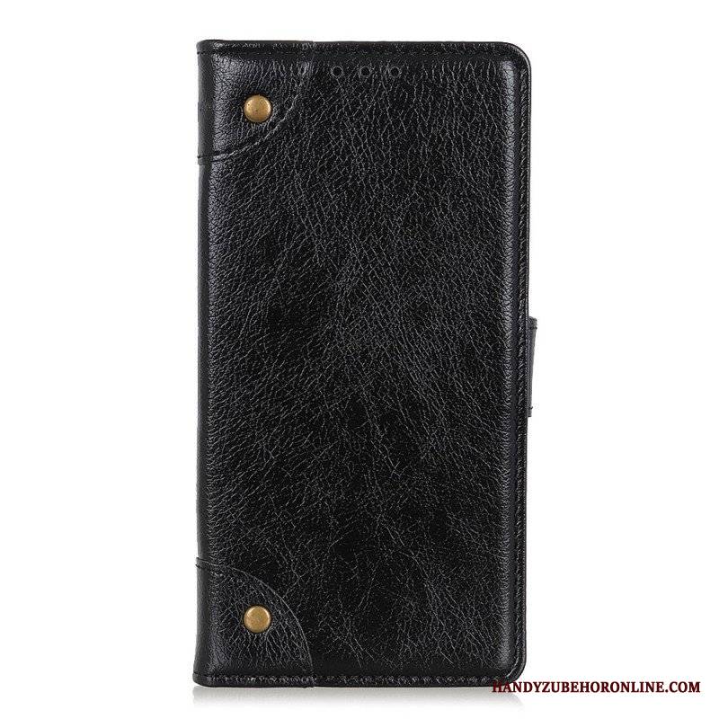 Etui Folio do Xiaomi Redmi Note 11 Pro / 11 Pro 5G Nity W Stylu Vintage Ze Skóry Nappa