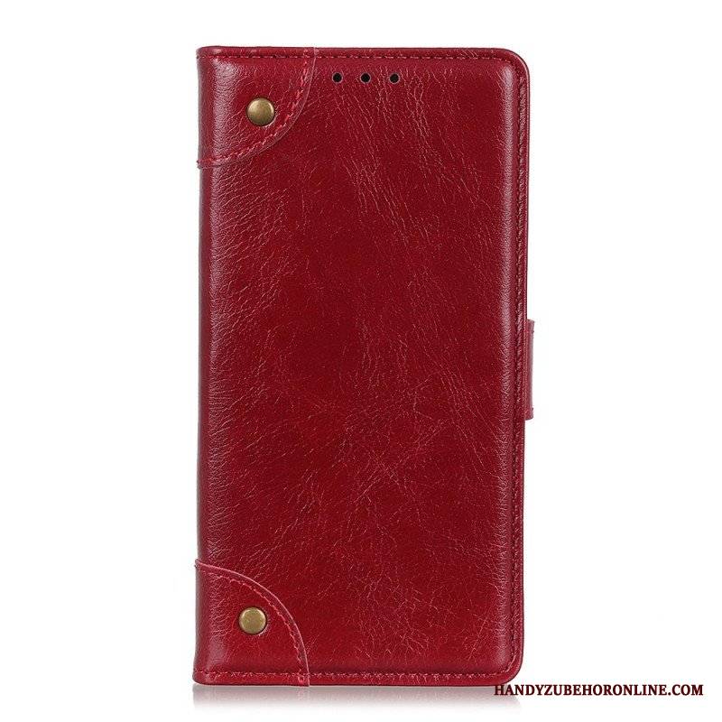 Etui Folio do Xiaomi Redmi Note 11 Pro / 11 Pro 5G Nity W Stylu Vintage Ze Skóry Nappa