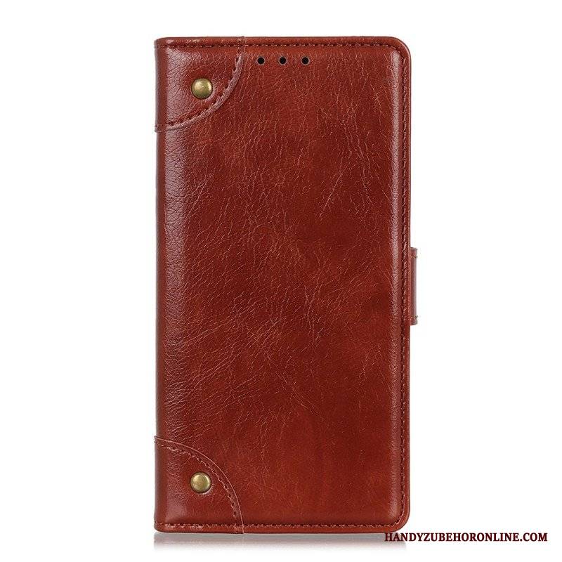 Etui Folio do Xiaomi Redmi Note 11 Pro / 11 Pro 5G Nity W Stylu Vintage Ze Skóry Nappa