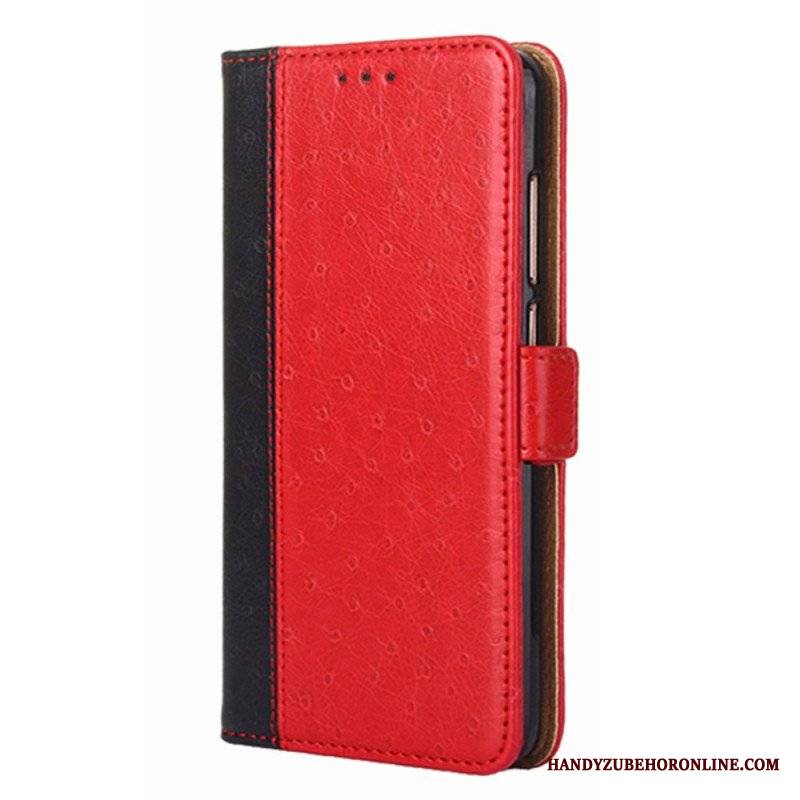 Etui Folio do Xiaomi Redmi Note 11 Pro / 11 Pro 5G Tekstura Skóry Strusia