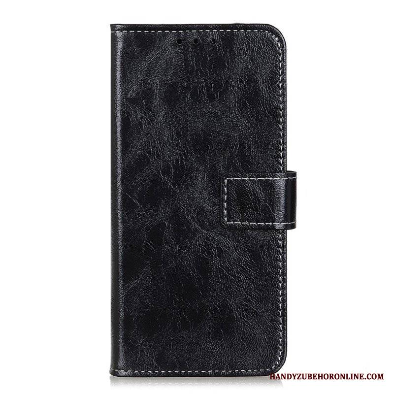 Etui Folio do Xiaomi Redmi Note 12 4G Lakierowana Z Widocznymi Szwami