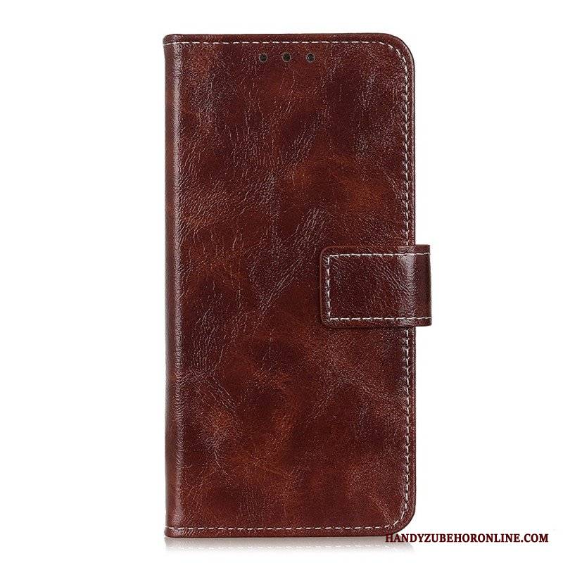 Etui Folio do Xiaomi Redmi Note 12 4G Lakierowana Z Widocznymi Szwami