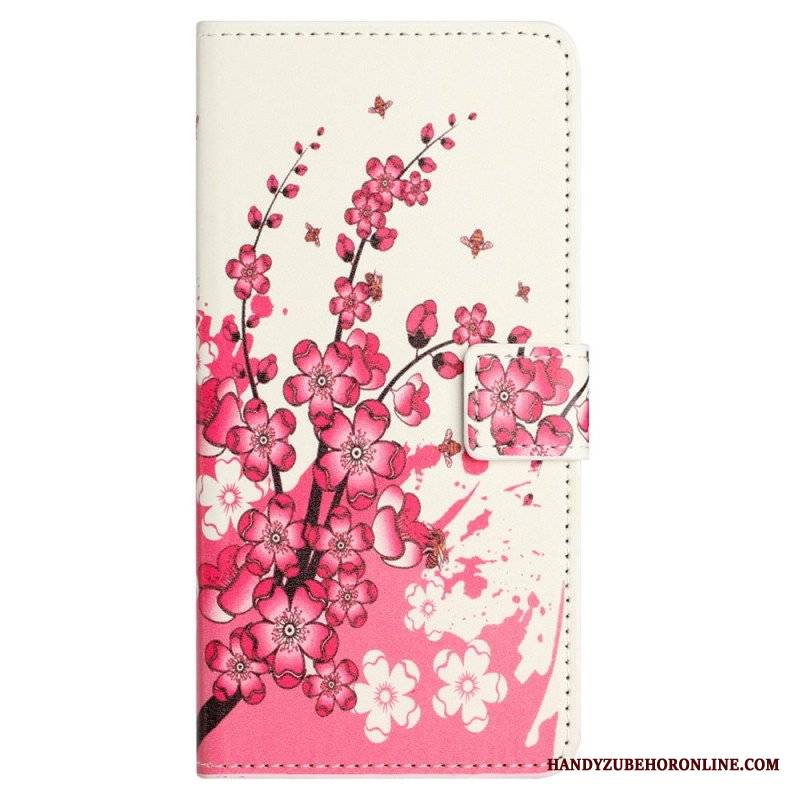 Etui Folio do Xiaomi Redmi Note 12 4G Tropikalne Kwiaty