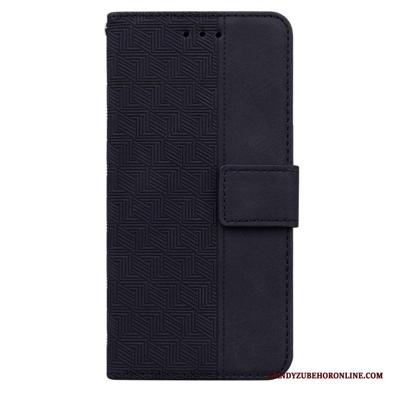 Etui Folio do Xiaomi Redmi Note 12 4G z Łańcuch Pasiasty Wzór