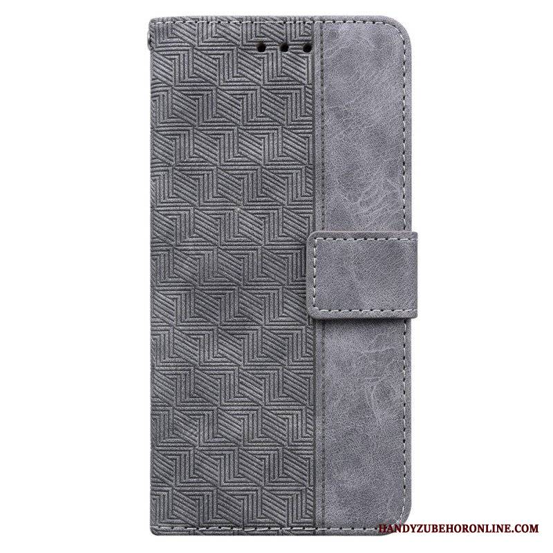 Etui Folio do Xiaomi Redmi Note 12 4G z Łańcuch Pasiasty Wzór