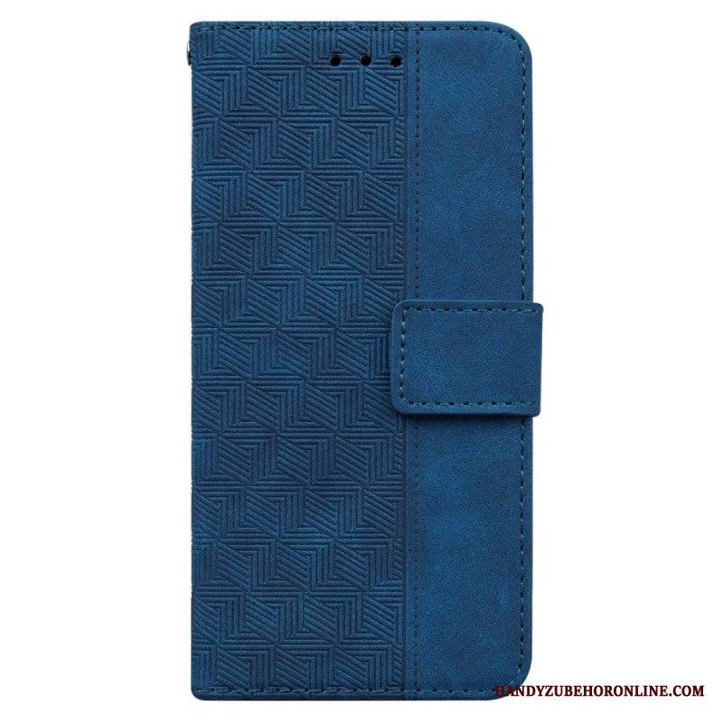 Etui Folio do Xiaomi Redmi Note 12 4G z Łańcuch Pasiasty Wzór