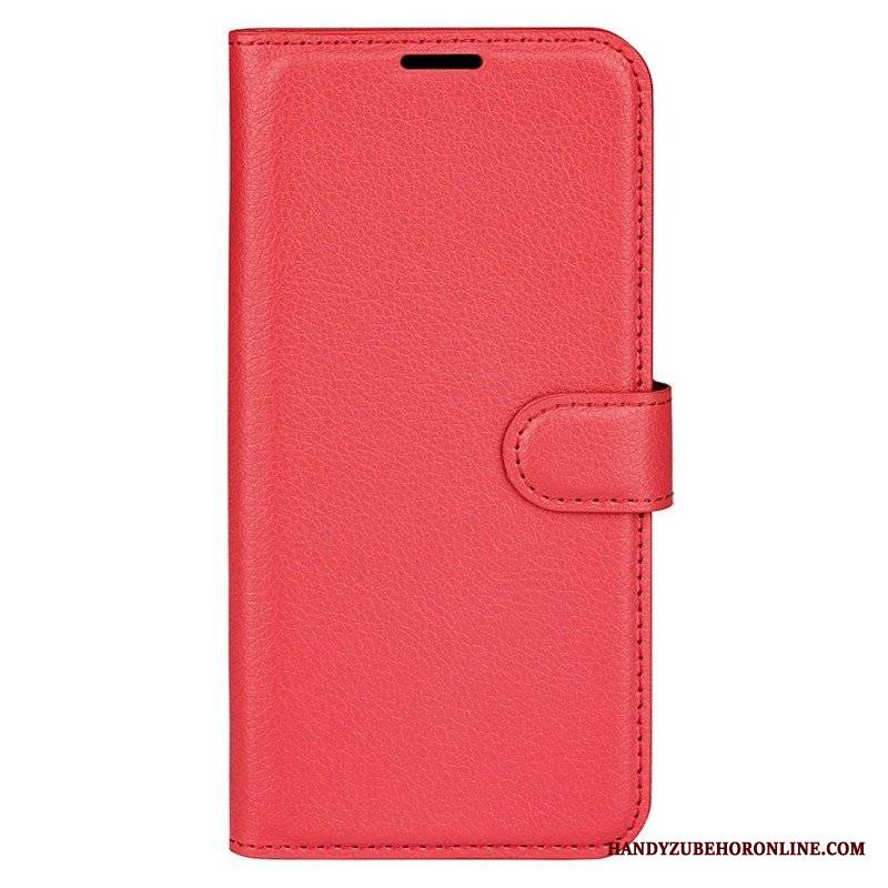 Etui Folio do Xiaomi Redmi Note 12 5G Klasyczny Efekt Skóry Liczi