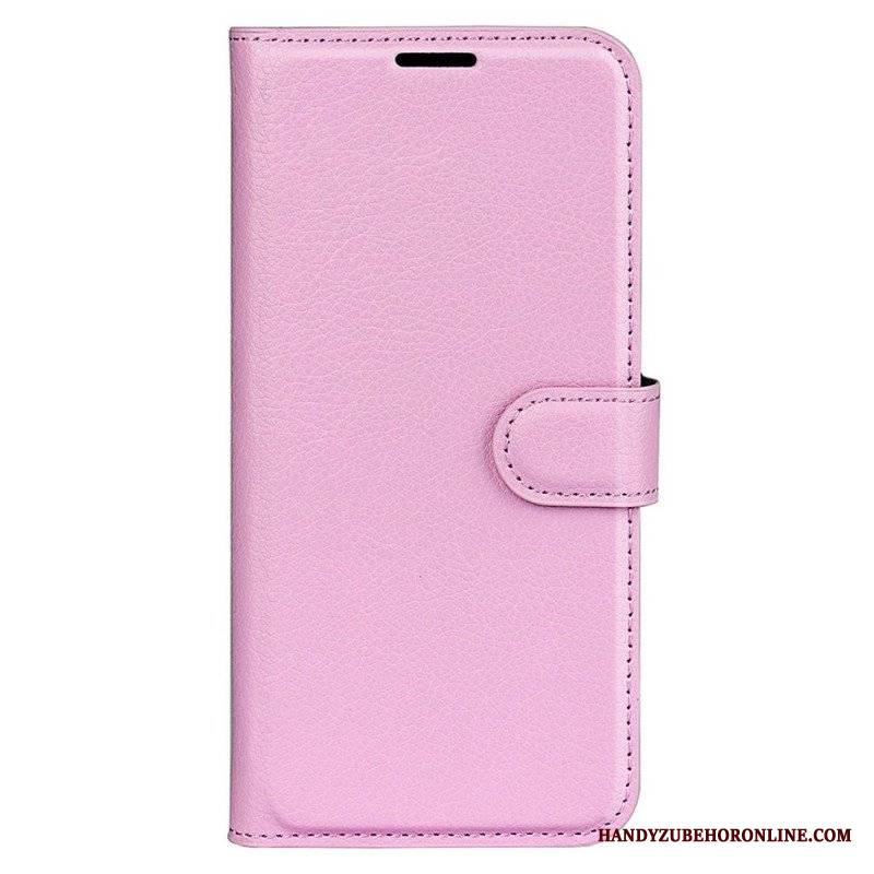 Etui Folio do Xiaomi Redmi Note 12 5G Klasyczny Efekt Skóry Liczi