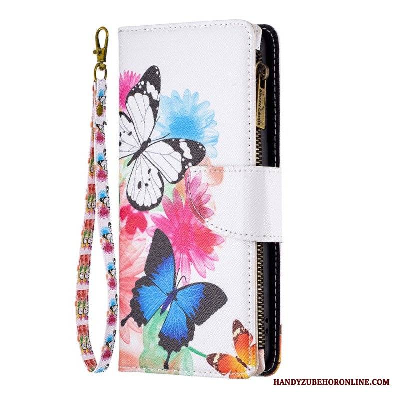 Etui Folio do Xiaomi Redmi Note 12 5G Portmonetka Motyle