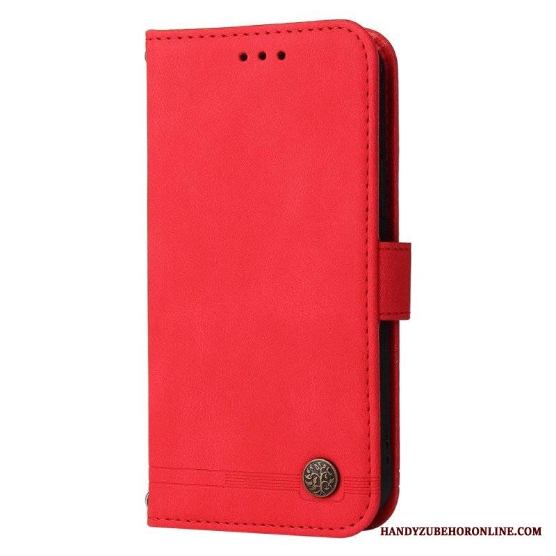 Etui Folio do Xiaomi Redmi Note 12 5G Skórzany Styl Z Ozdobnym Nitem