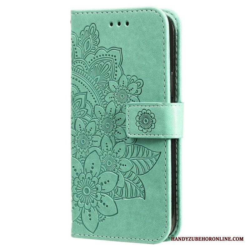 Etui Folio do Xiaomi Redmi Note 12 Pro Plus z Łańcuch Mandala Kwiatowa Na Pasku